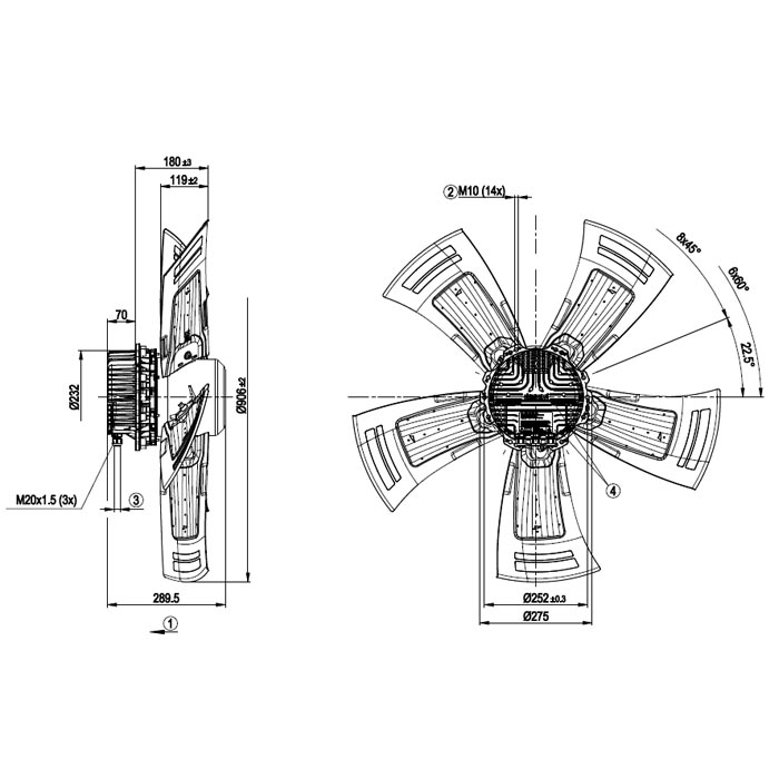 Осевой вентилятор A3G910-AU22-01 img 4