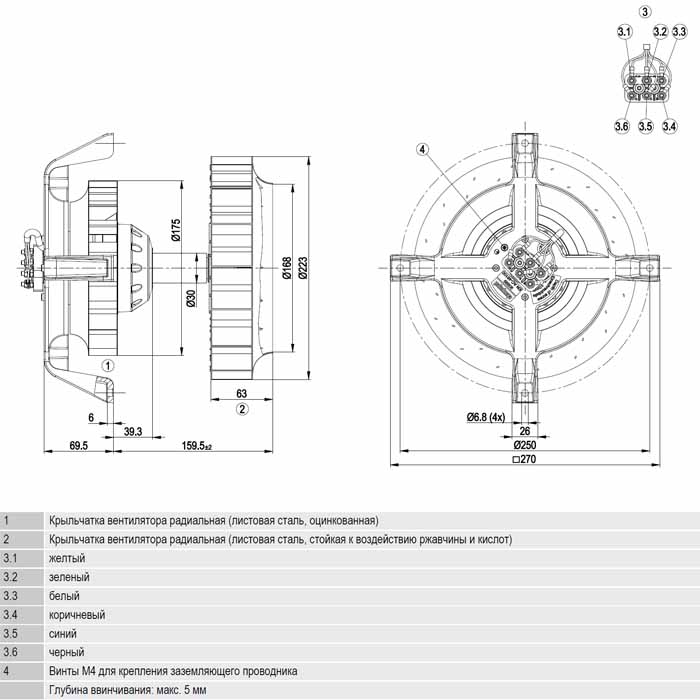 Центробежный вентилятор EbmPapst R2D225-AG02-10 img 8