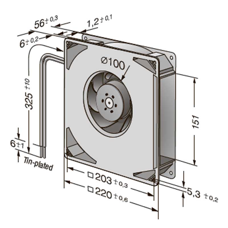 Компактный вентилятор EbmPapst RG 160-28/18 N/2 TDHHP img 1