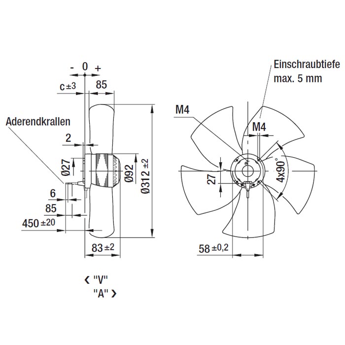 вентилятор A4E315-AC08-19 Осевой вентилятор A4E315-AC08-19 img 3