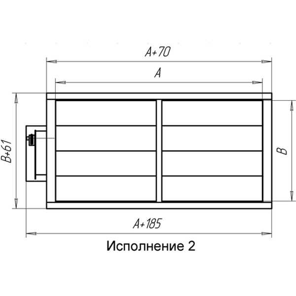 Алюминиевый воздушный клапан авк 600х300 к8