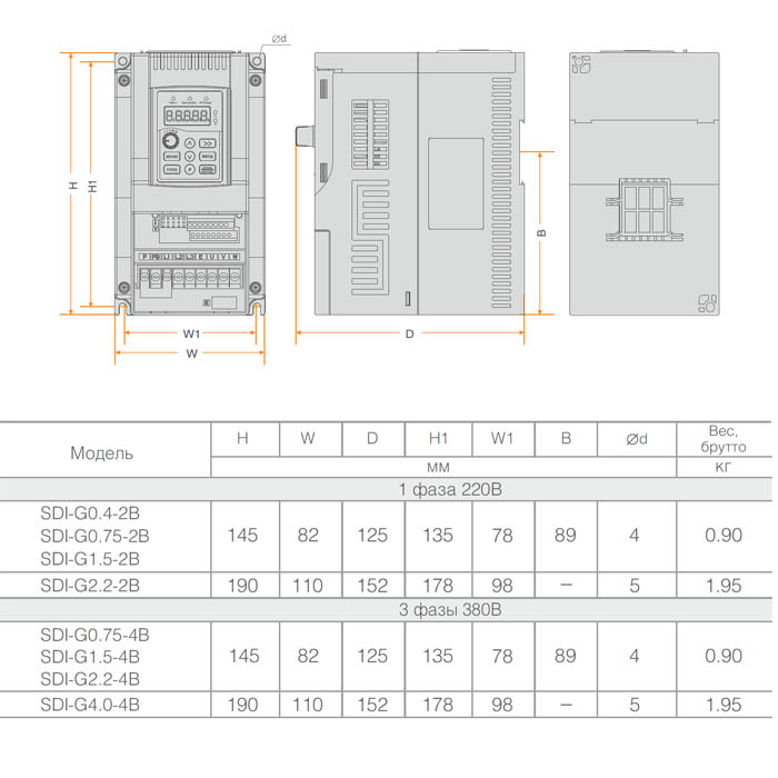 Преобразователь частоты SDI-G2.2-4B (2,2 кВт/ 380 В) img 4