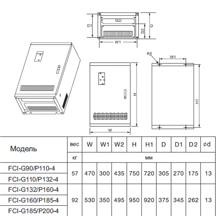 Преобразователь частоты FCI-G110/P132-4 (110,0 кВт/380 В) img 4