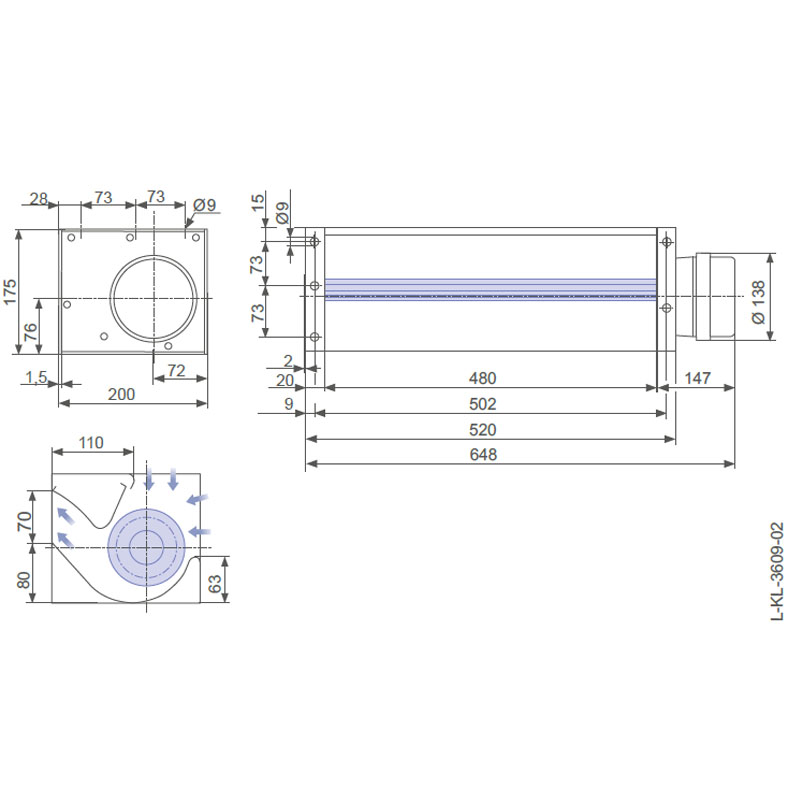 Вентилятор тангенциальный Ziehl-Abegg QK10A-2EM.48.FK (110179) img 1