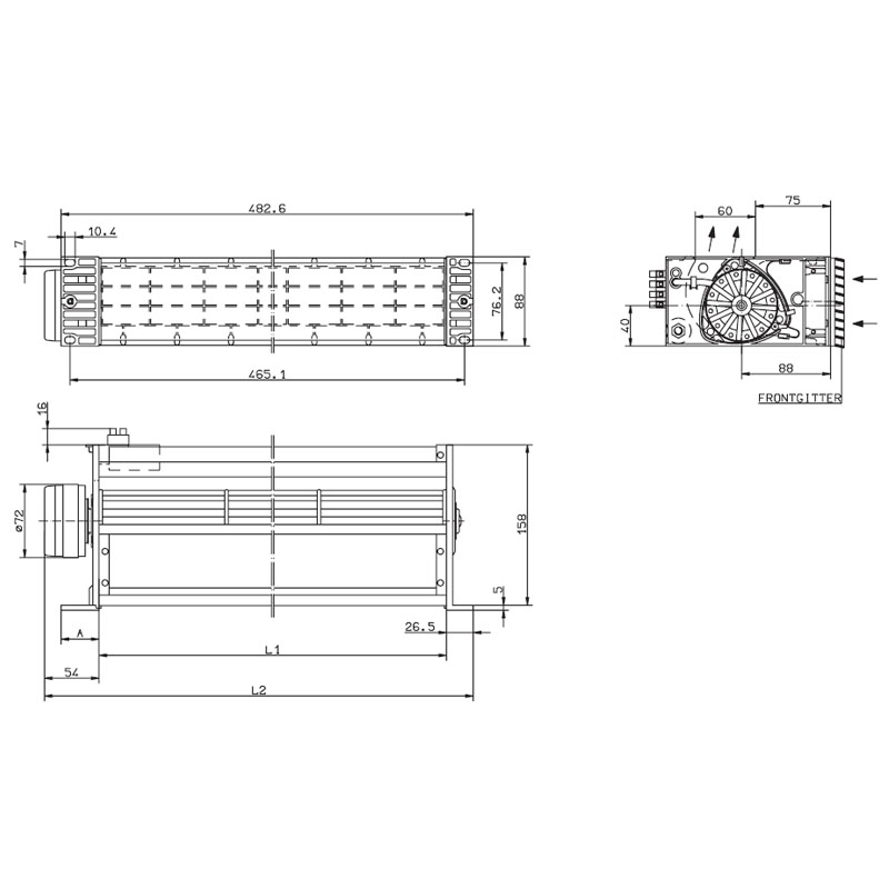 Вентилятор тангенциальный Ziehl-Abegg QR06A-GIM.70.BP (110260) img 1