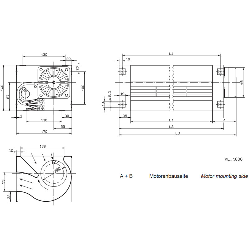 Вентилятор тангенциальный Ziehl-Abegg QR08A-2EM.38.CF (110217) img 2