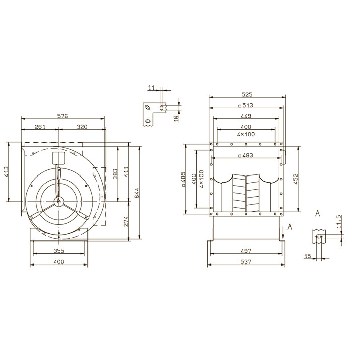 Вентилятор центробежный Ziehl-Abegg RD35A-4DW.4F.1L img 2