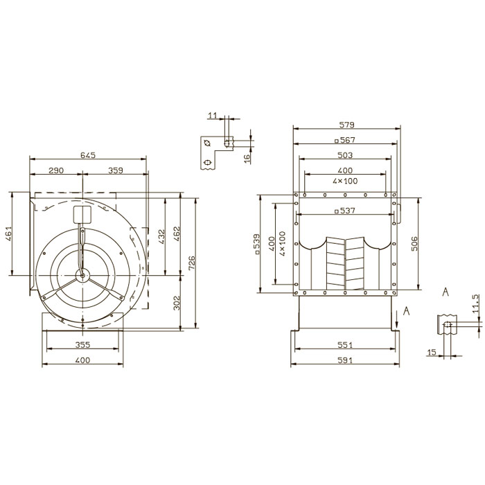 Вентилятор центробежный Ziehl-Abegg RD40A-4EW.4N.1L img 2