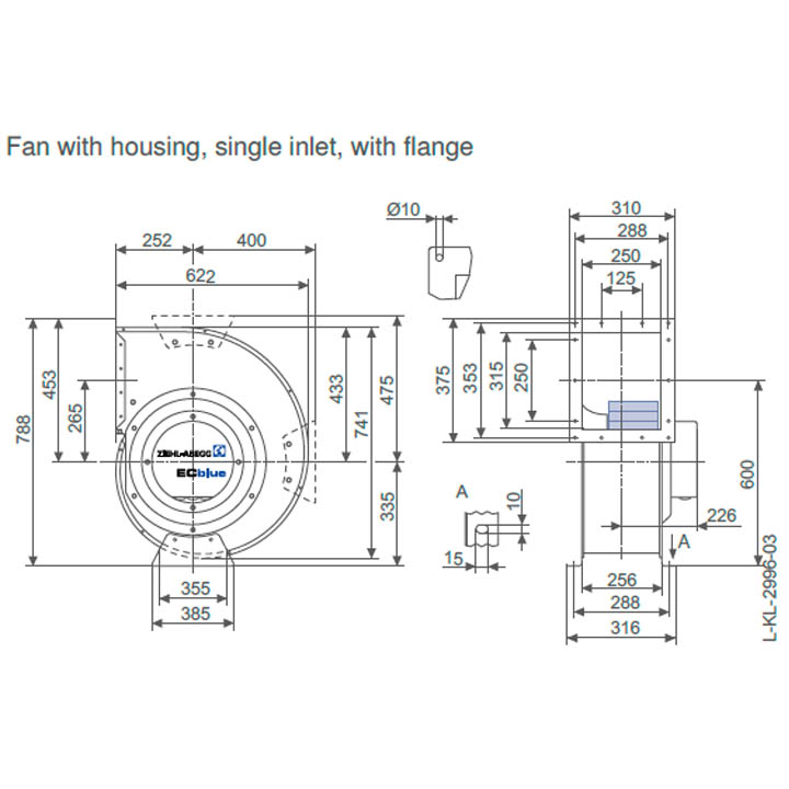 Вентилятор центробежный Ziehl-Abegg RG40R-ZIK.GL.4R2 img 1