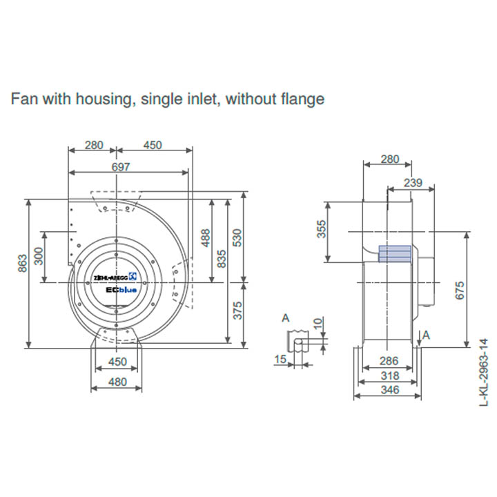 RG45R-ZIK.GL.4R2 Вентилятор центробежный Ziehl-Abegg RG45R-ZIK.GL.4R2 img 2