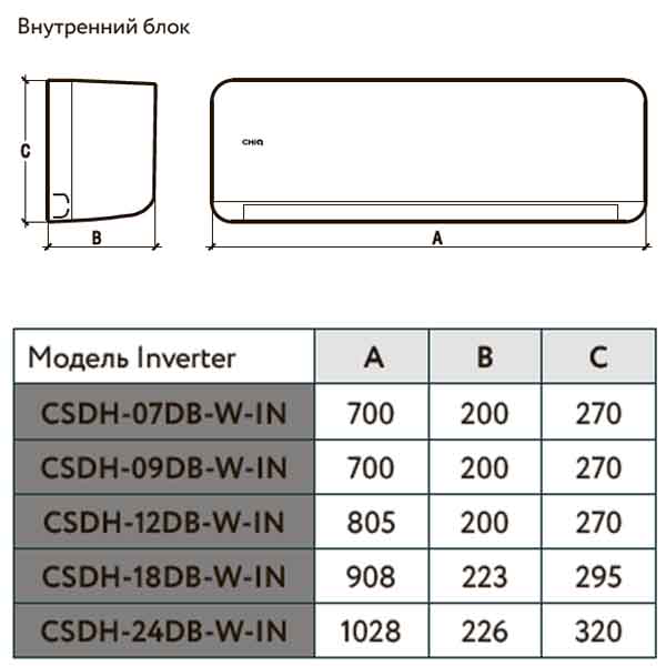 Инверторный кондиционер CSDH-07DB-S-IN/CSDH-07DB-S-OUT img 2