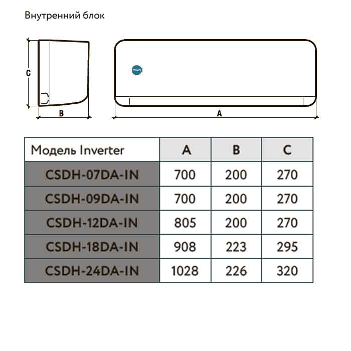 Инверторный кондиционер CSDH-07DA-IN/CSDH-07DA-OUT img 2