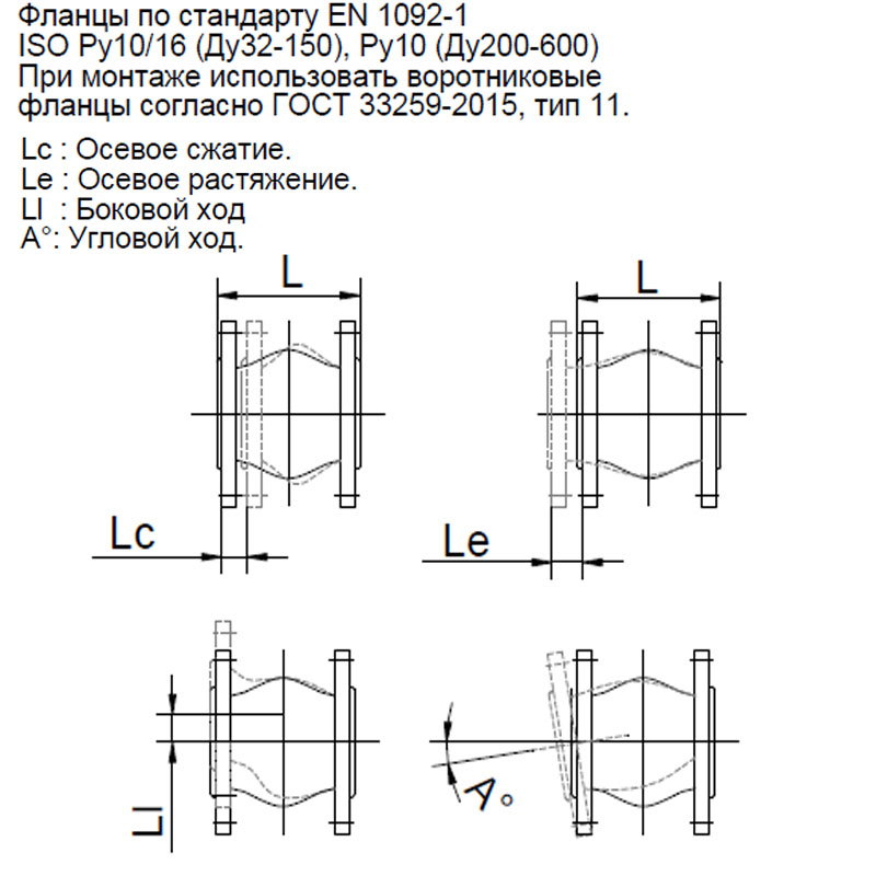 Компенсатор фланцевый резиновый Tecofi DI7240N-0150 img 3