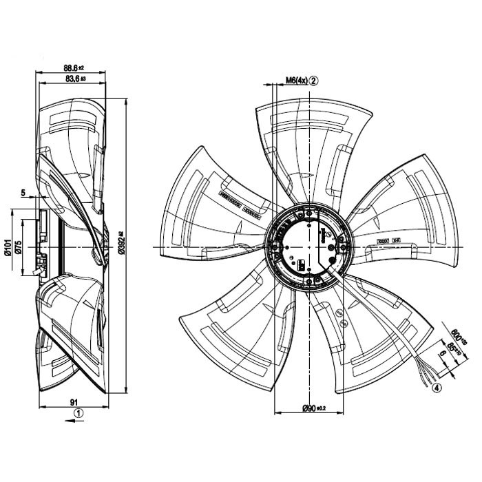 Осевой вентилятор EbmPapst W3G385-BV44-01 img 4