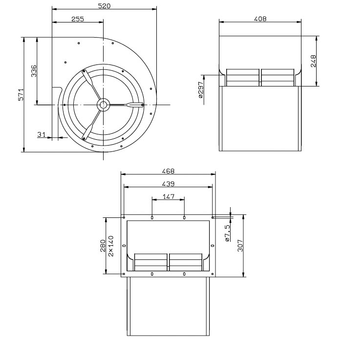 Вентилятор Ziehl-abegg RD35S-4DW.6T.AL img 1