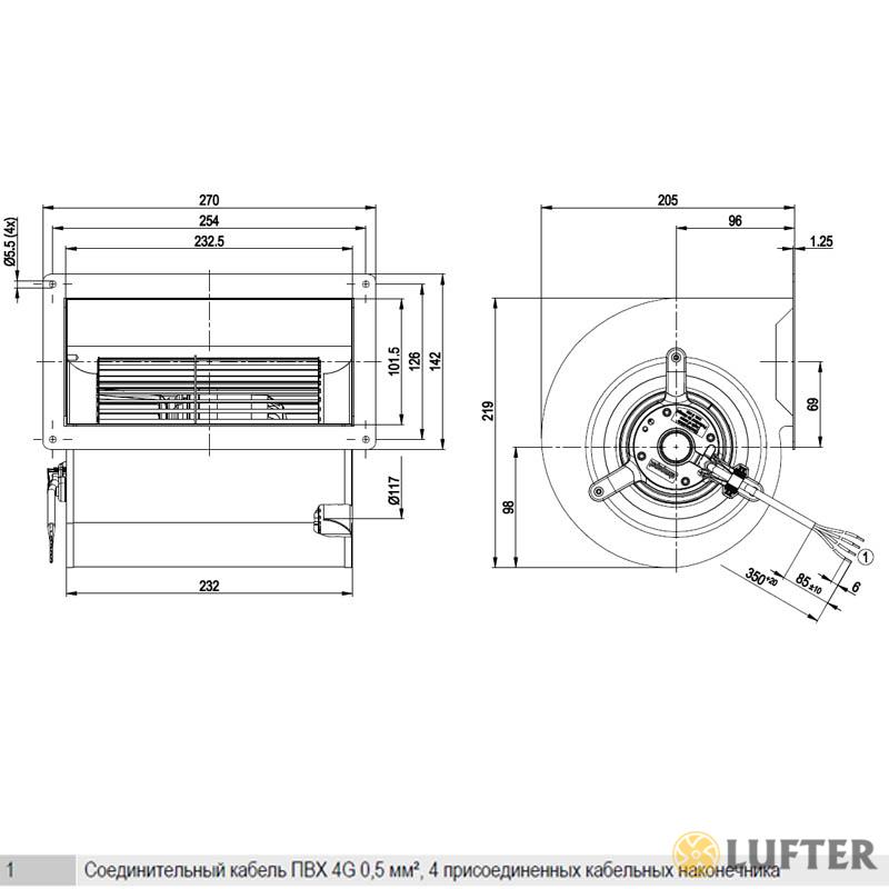 Центробежный вентилятор EbmPapst D2E146-AP47-22 img 4