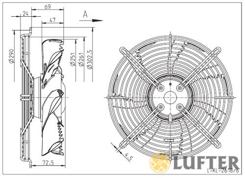 Вентилятор осевой Ziehl-Abegg FN025-4EK.W8.V7 img 4