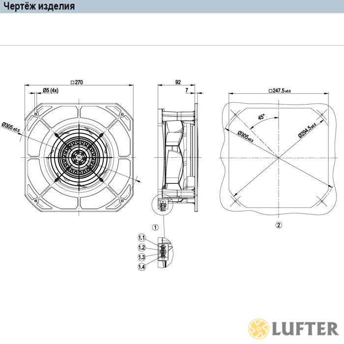 Центробежный вентилятор EbmPapst K2E220-RA38-09 img 8