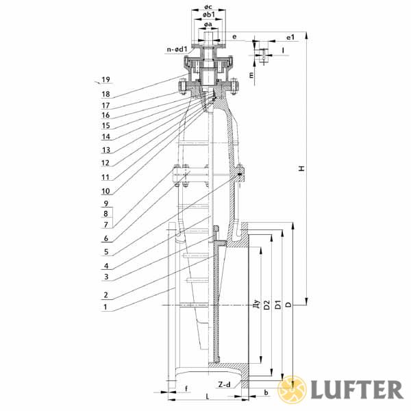 Задвижка с обрезиненным клином с редуктором Tecofi VOC424116AP-08EP1200 img 4