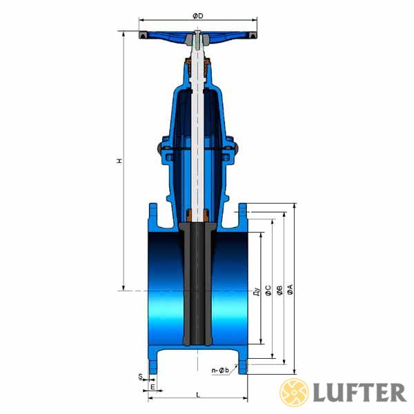 Задвижка с обрезиненным клином со штурвалом Tecofi VOC4241C-00EP0300 img 3