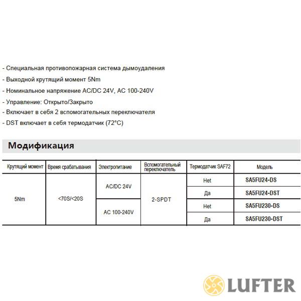 Привод Hoocon SA5FU24-DS 5 Нм 24 В img 1