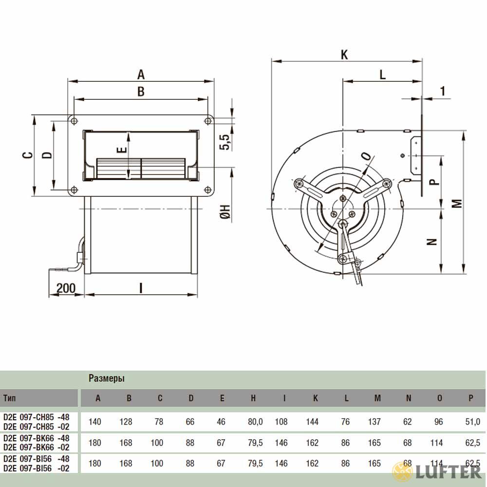 Центробежный вентилятор EbmPapst D2E097-BI52-A4 img 2