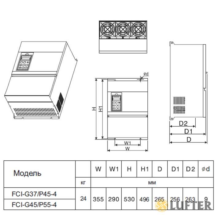 Преобразователь частоты FCI-G37/P45-4 (37,0 кВт/380 В) img 4