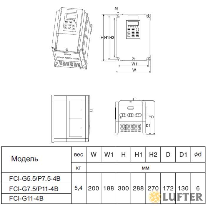 Преобразователь частоты FCI-G11/P15-4BF (11,0 кВт/380 В) img 4