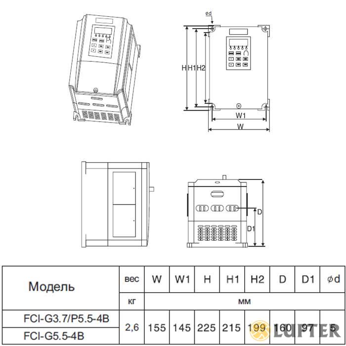 Преобразователь частоты FCI-G3.7/P5.5-4B (3,7 кВт/380 В) img 4