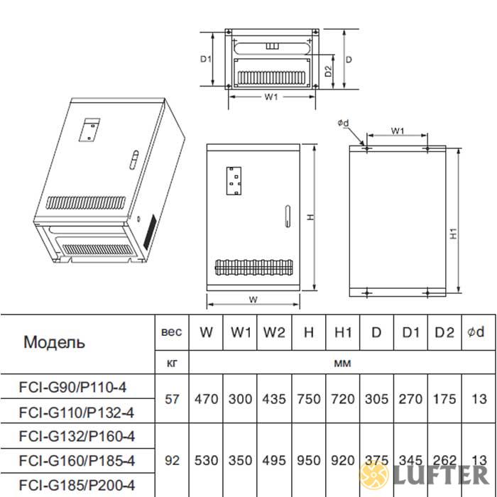 Преобразователь частоты FCI-G132/P160-4 (132,0 кВт/380 В) img 4