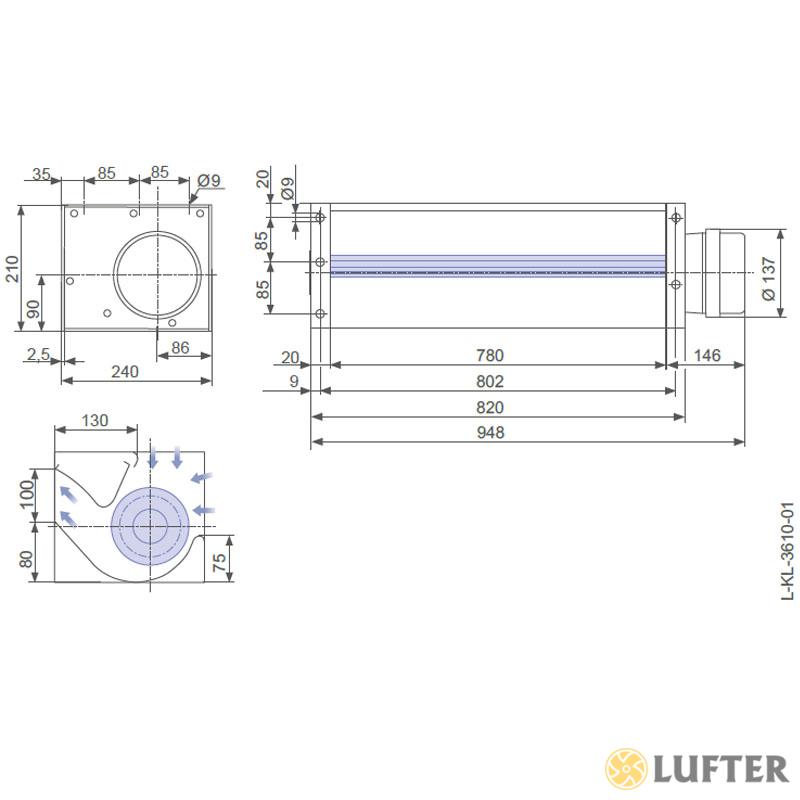 Вентилятор тангенциальный Ziehl-Abegg QK12A-4EM.48.EF (207374) img 1