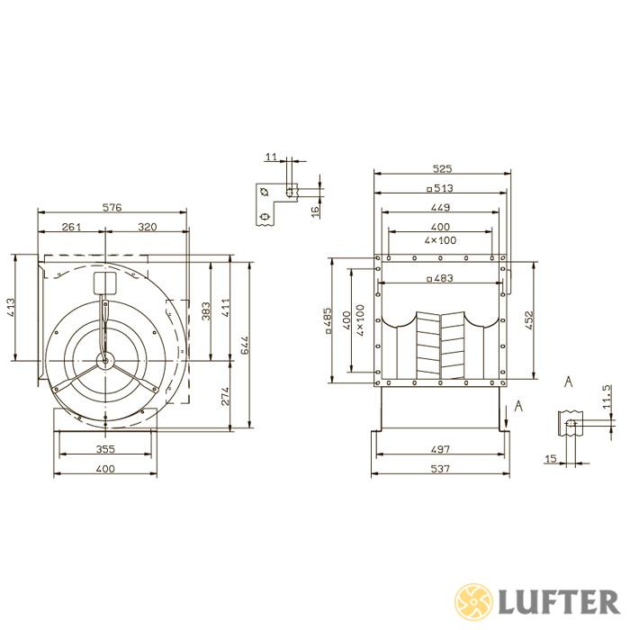 Вентилятор центробежный Ziehl-Abegg RD35A-4DW.4F.1L img 2