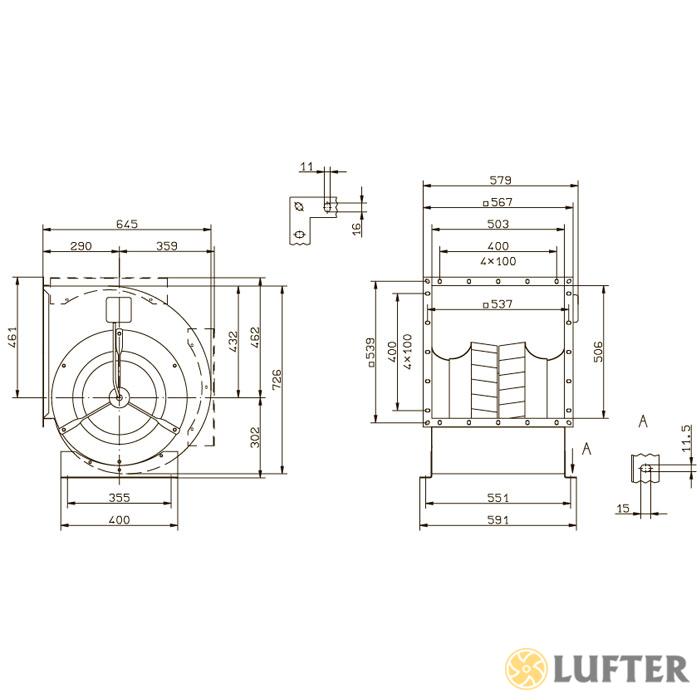 Вентилятор центробежный Ziehl-Abegg RD40A-4DW.4N.1L img 2