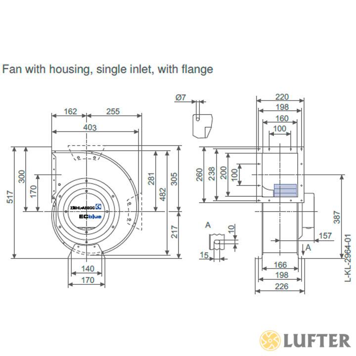 Вентилятор центробежный Ziehl-Abegg RG25R-ZIK-DC-4R img 1