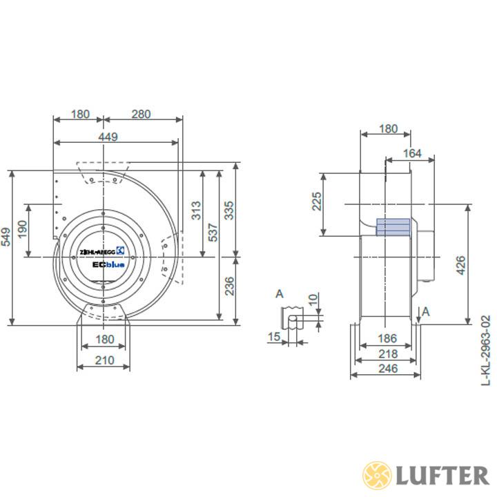 Вентилятор центробежный Ziehl-Abegg RG28R-ZIK.DC.4R img 2