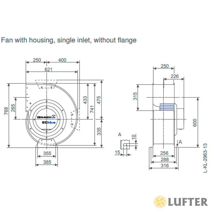 Вентилятор центробежный Ziehl-Abegg RG40R-ZIK.GL.4R2 img 2