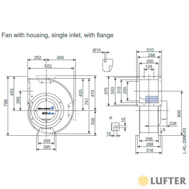 Вентилятор центробежный Ziehl-Abegg RG40R-ZIK.GL.4R2 img 1