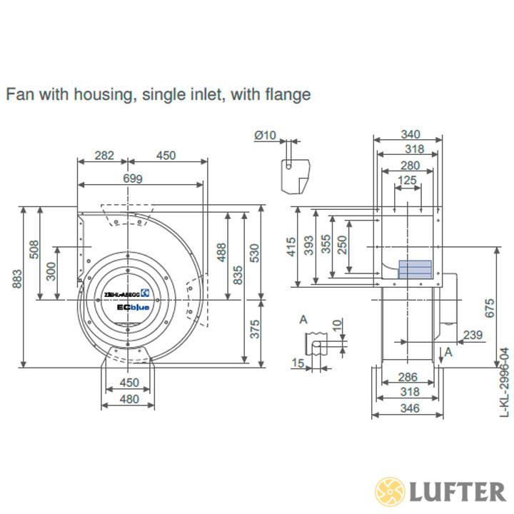 Вентилятор центробежный Ziehl-Abegg RG45R-ZIK.GL.4R img 1