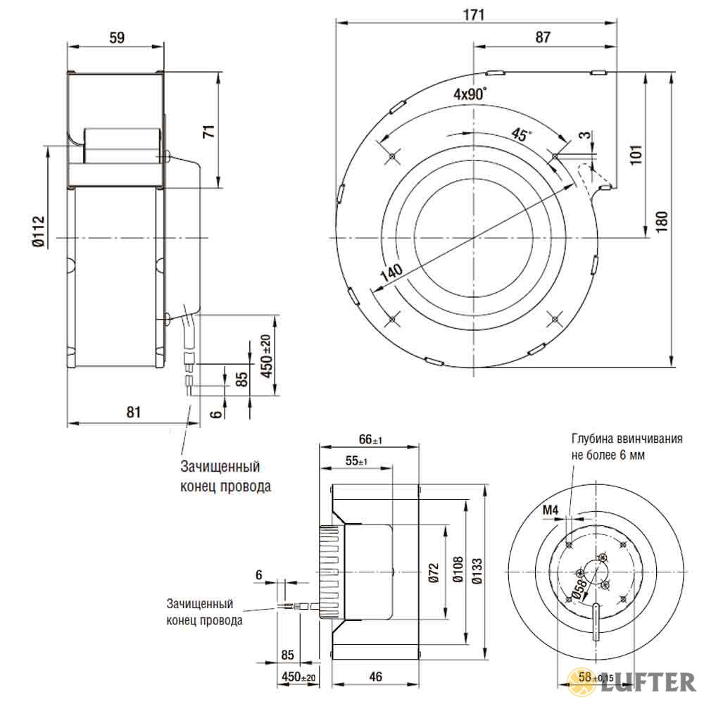 Центробежный вентилятор EbmPapst G1G133-DE19-02 img 2