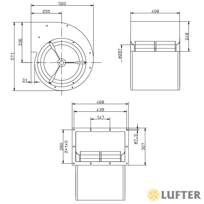 Вентилятор Ziehl-abegg RD35S-4DW.6T.2L img 1