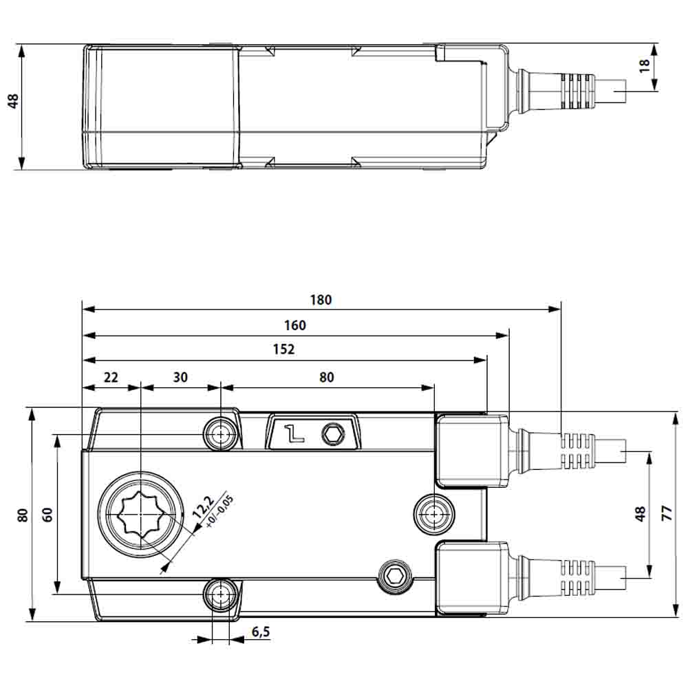 Размеры электропривода BEN24 Размеры электропривода BEN24