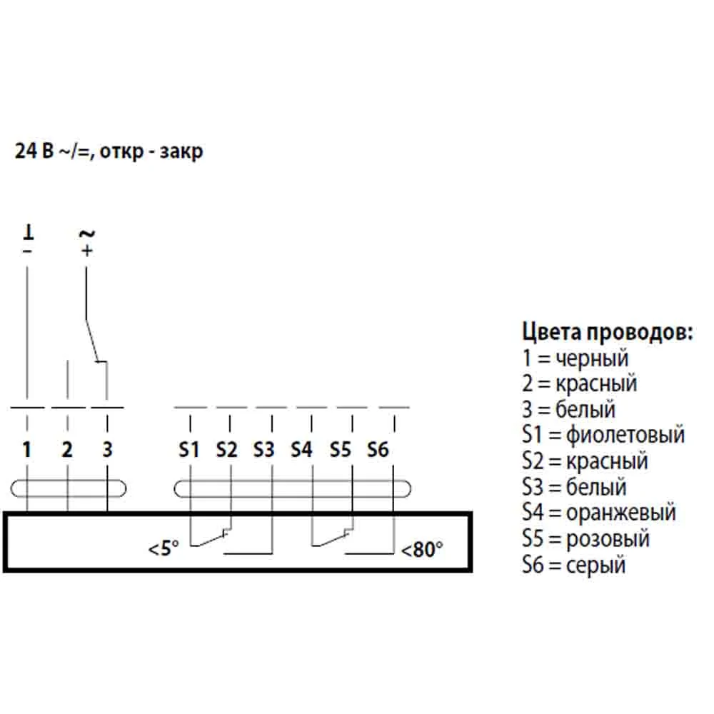 Схема подключения клапана дымоудаления с реверсивным приводом